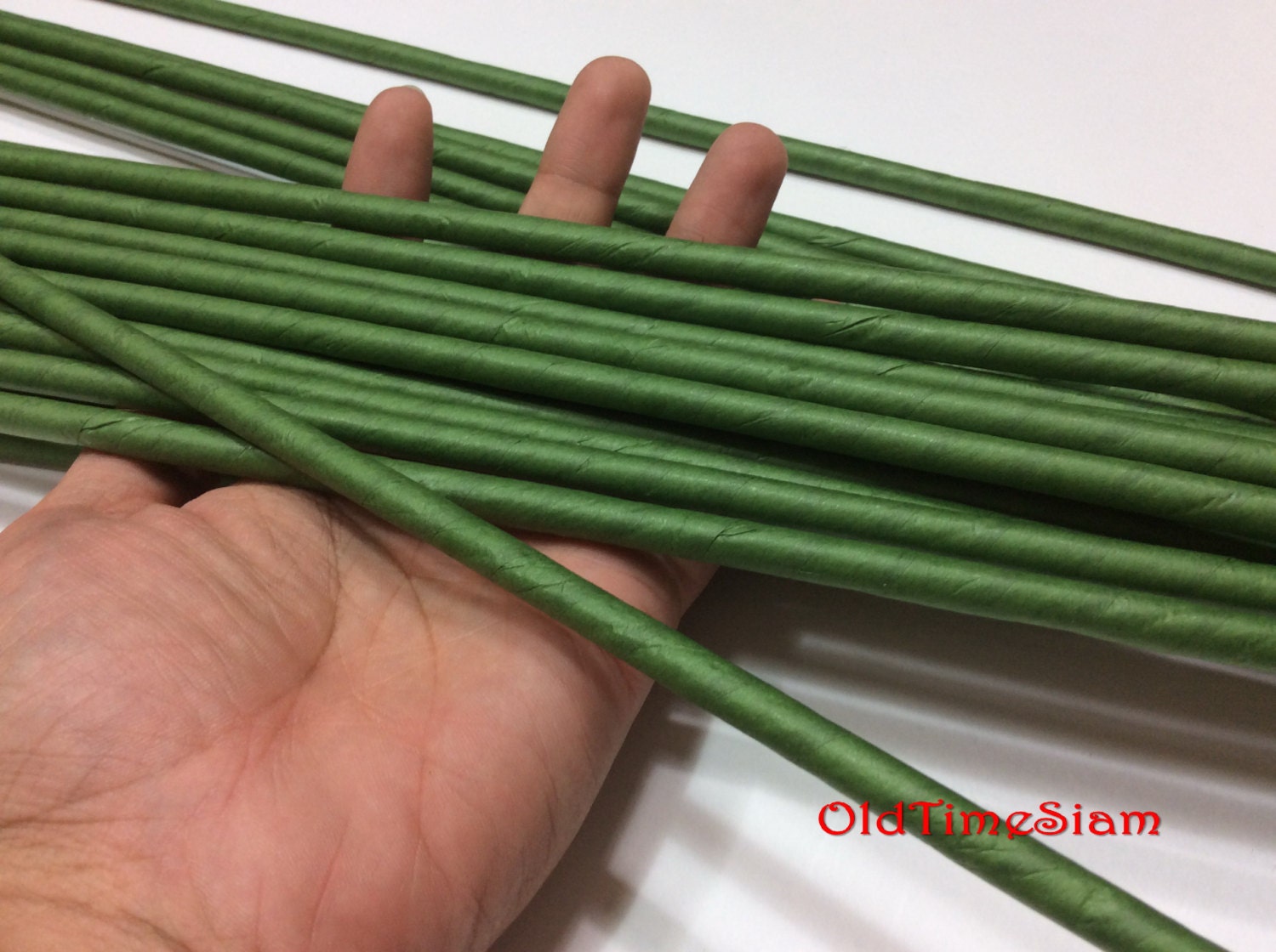 50 Piece 6 Gauge Green Floral Wire Stems for Crafts, Wedding Decorations,  16 In