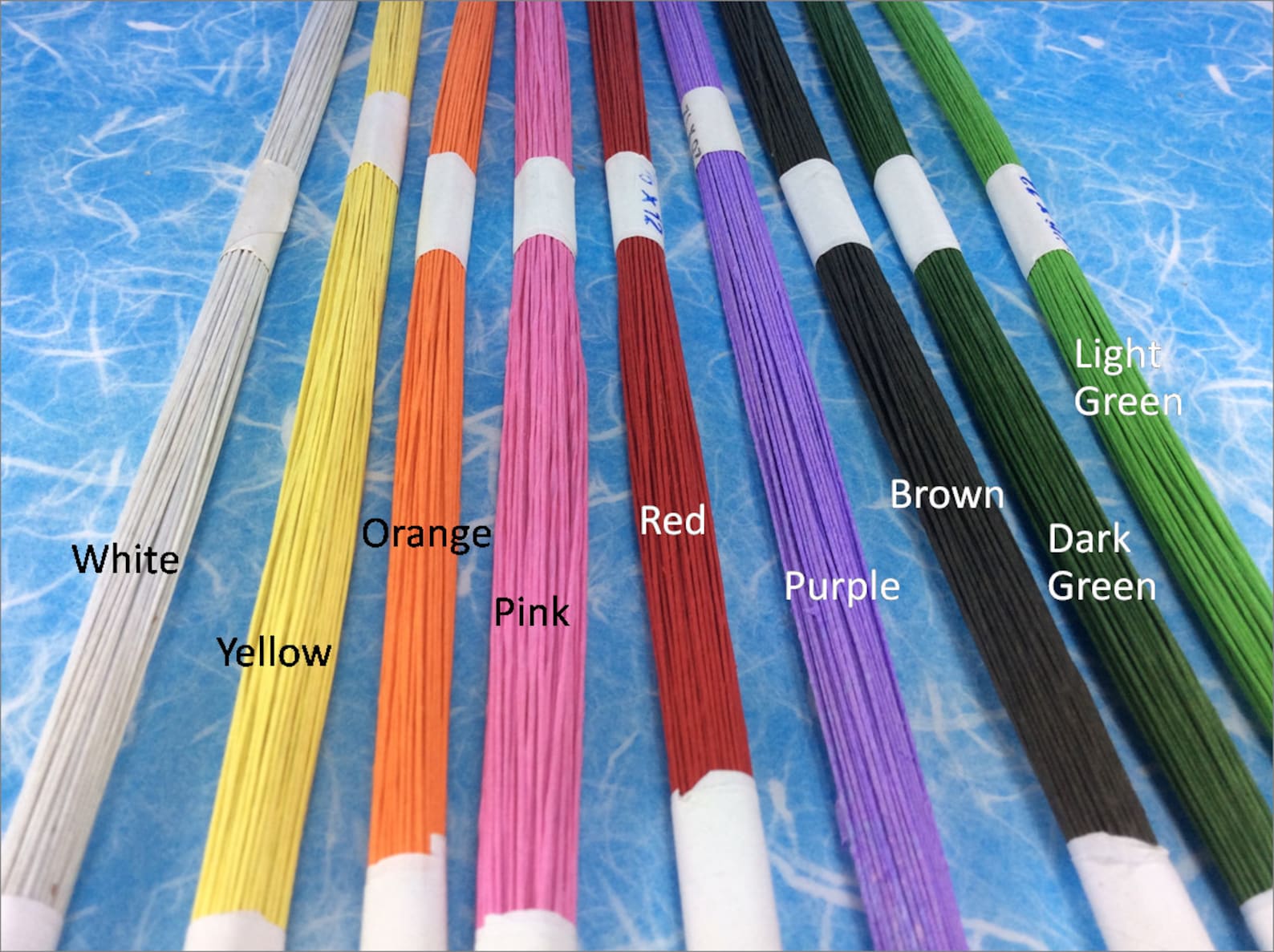 Supply 100 Wires Lines Floral Flower Stem Artificial Length 12 White Yellow Orange Pink Red