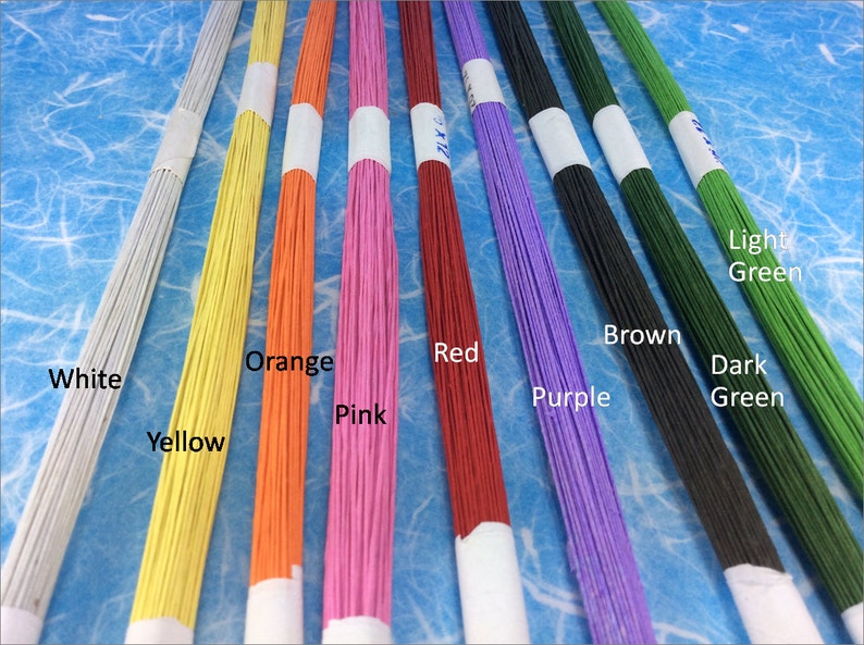 Supply 100 Wires Lines Floral Flower Stem Artificial Length 12" White ...