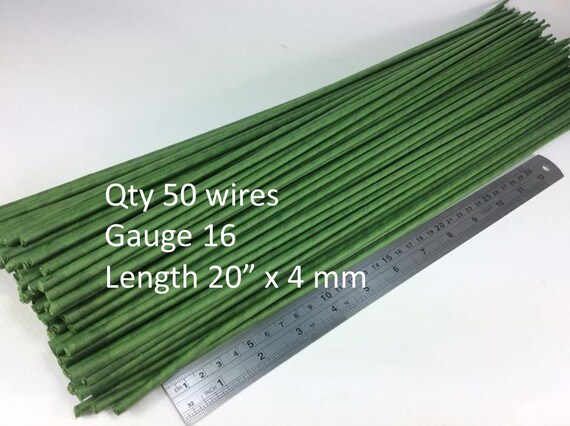 18 Gauge Green Floral Stem Wire 16 inch,50/Package