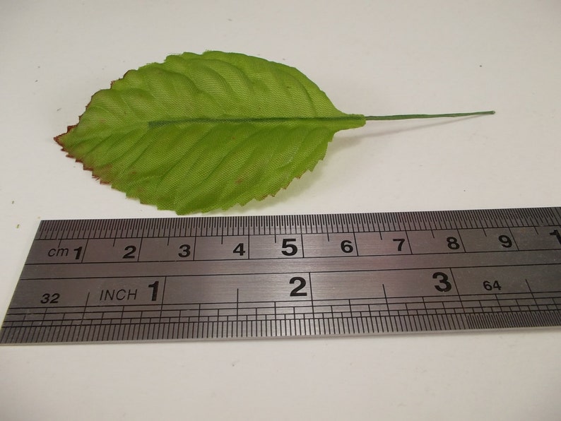 Fake Leaves Silk Green Brown Rose Leaves Fabric Artificial Leaf with Wire Stem Wedding Bouquet Make Hair Clips Headbands Hats Size#2