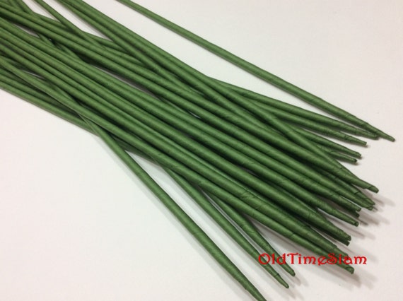20 Stems Large Long Big Length 24 X 7 Mm Floral Wire Flower Stem Artificial Floral  Stem Green Wire Stems Gauge14 