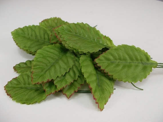 Fake Leaves Silk Green Brown Rose Leaves Fabric Artificial Leaf