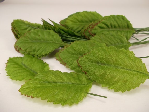 Fake Leaves Silk Green Brown Rose Leaves Fabric Artificial Leaf with Wire Stem Wedding Bouquet Make Hair Clips Size#1 Fake Leaves Silk Green Brown Rose Leaves Fabric Artificial Leaf with Wire Stem Wedding Bouquet Make Hair Clips Size#1