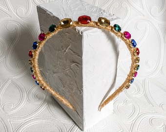 Gemstone / Jewel Headband, Crown, Headpiece, Fascinator - Multi