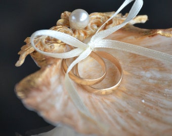 Seashell Ring Holder, Shell Ring Bearer, Engagement Ring Holder, Nautical Ring Bearer, Engagement Gift