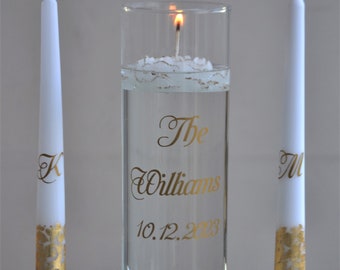 Juego de velas de la unidad personalizado: Jarrón para ceremonia de bodas dorado y plateado