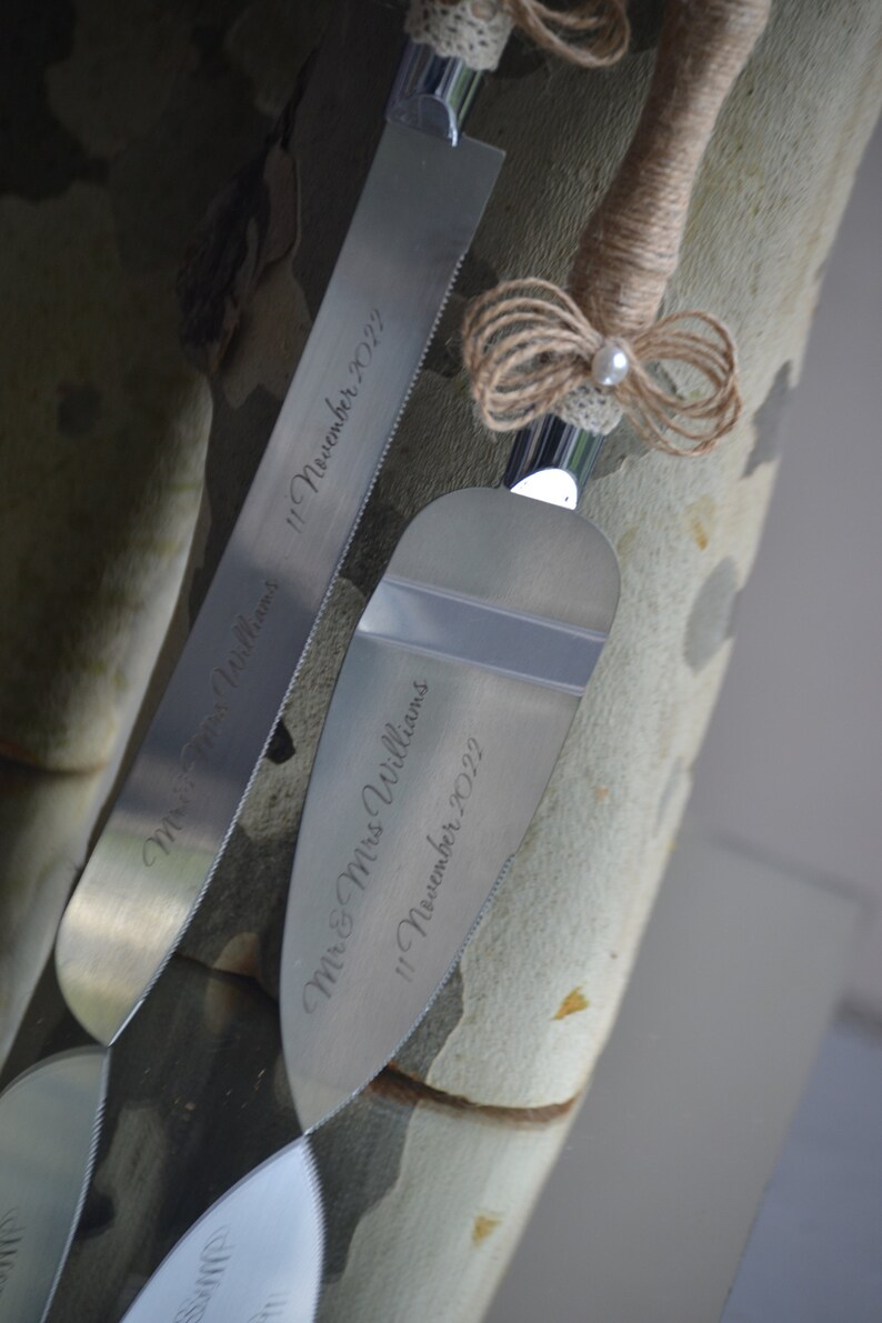 Wedding Cake Cutting Set Rustic Wedding Cake Knife Rustic Etsy