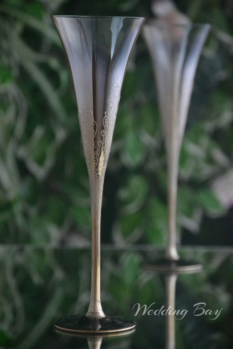 Wedding Flutes Set-Gold-091