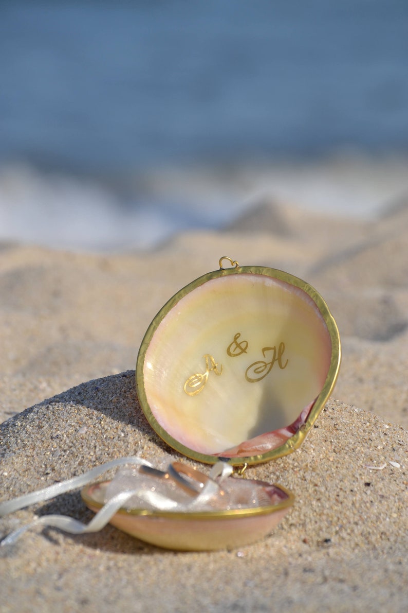 Seashell Ring Holder Gold Shell Ring Box Beach Wedding Etsy UK