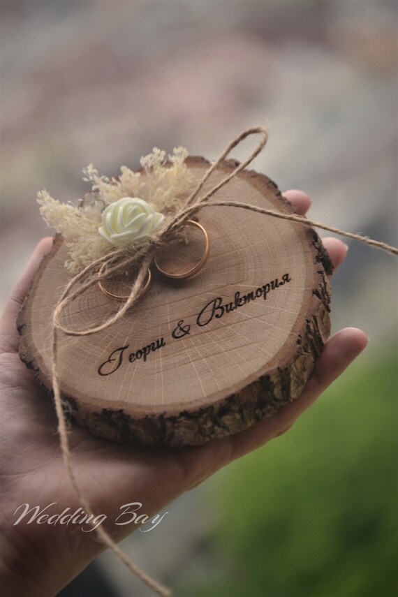 Rustic wedding on sale ring holder