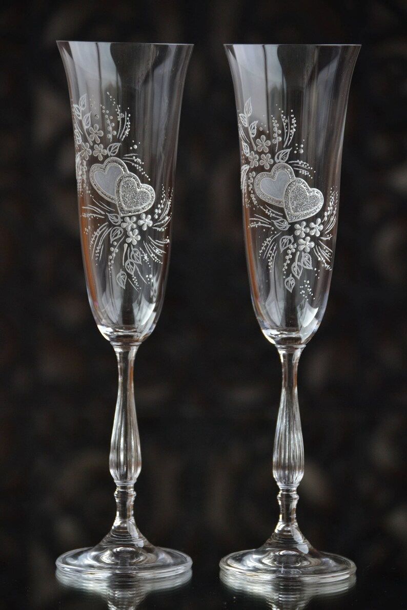 Custom Wedding Painted Glasses Wedding Glasses Set Engraved Etsy UK