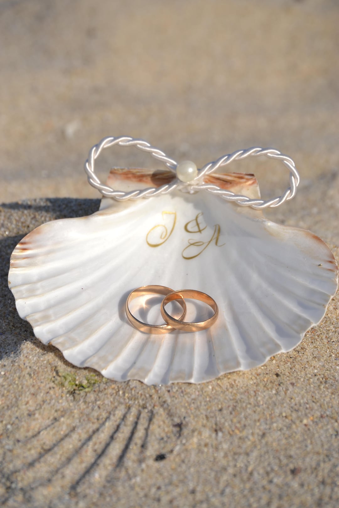 Seashell Ring Holder Personalized Beach Wedding Ring Holder Nautical Ring Bearer Seashell Ring Box Beach Wedding Decor Etsy