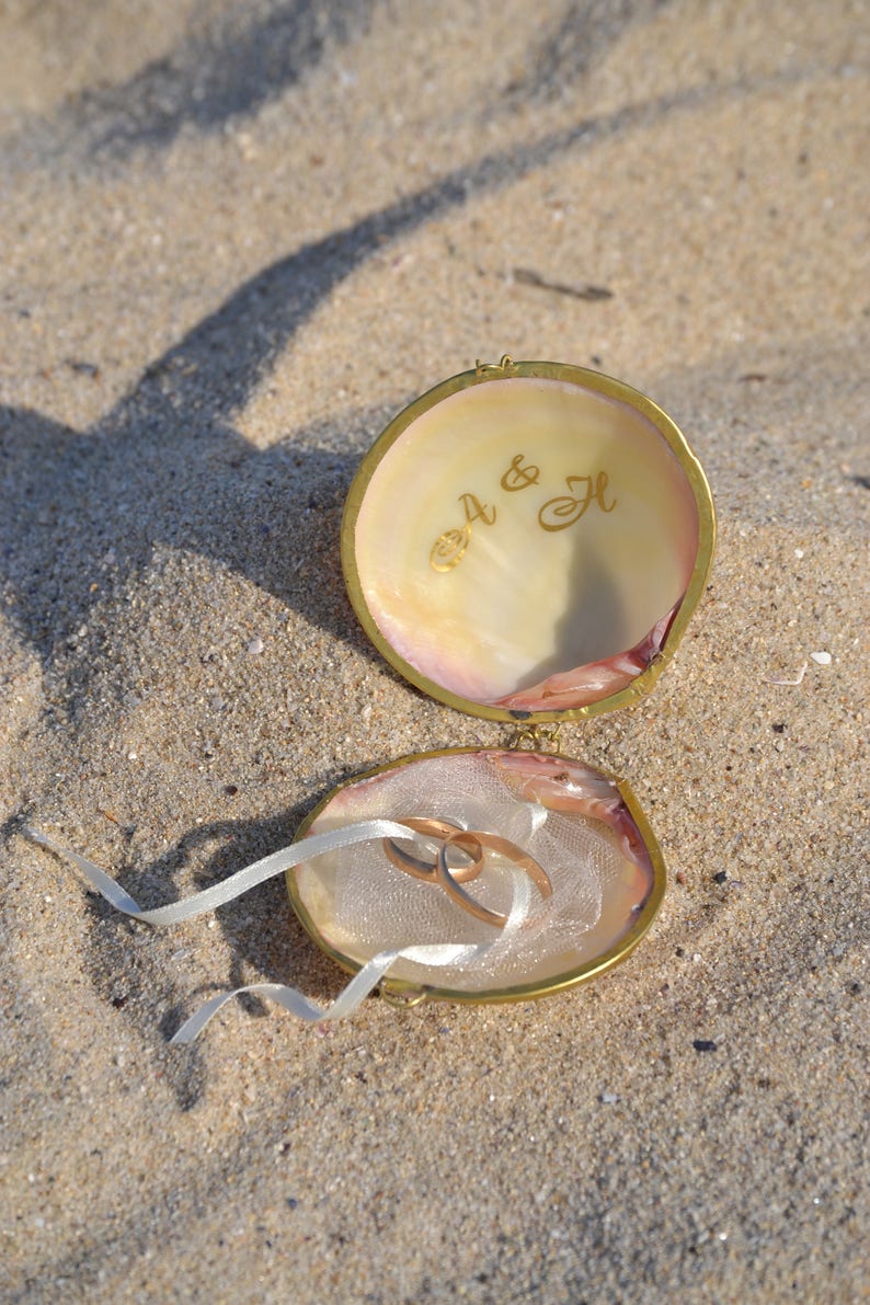 Seashell Ring Holder Gold Shell Ring Box Beach Wedding Etsy Australia