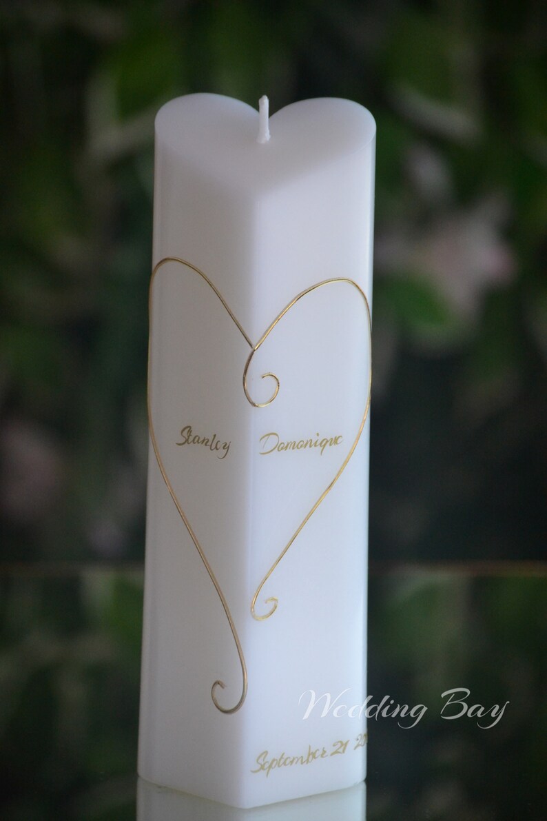 Unity Candle Set Heart Unity Candle Wedding Candles Etsy Canada
