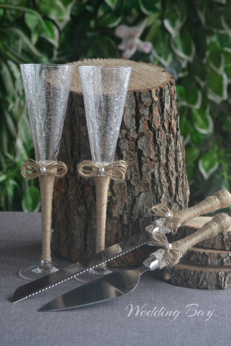 Wedding Cake Cutting Set Rustic Wedding Cake Knife Rustic Etsy