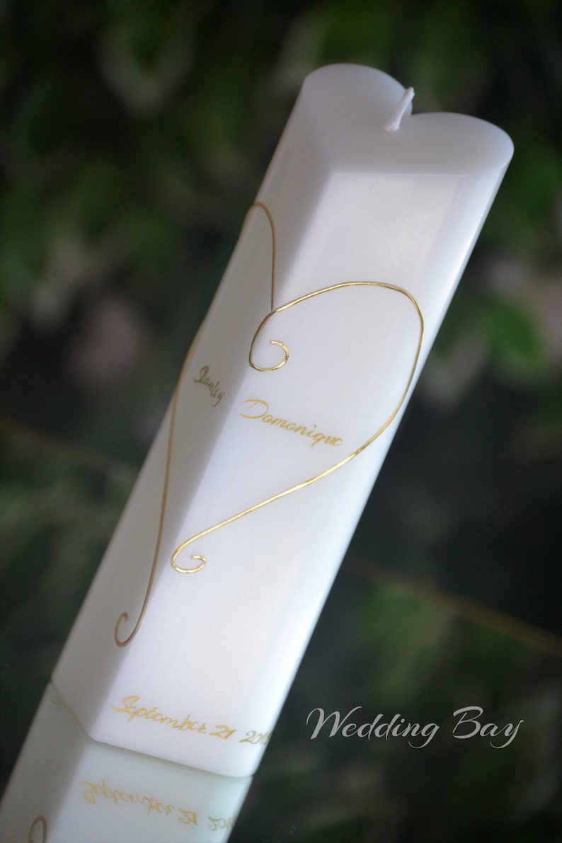 Unity Candle Set Heart Unity Candle Wedding Candles Etsy Canada