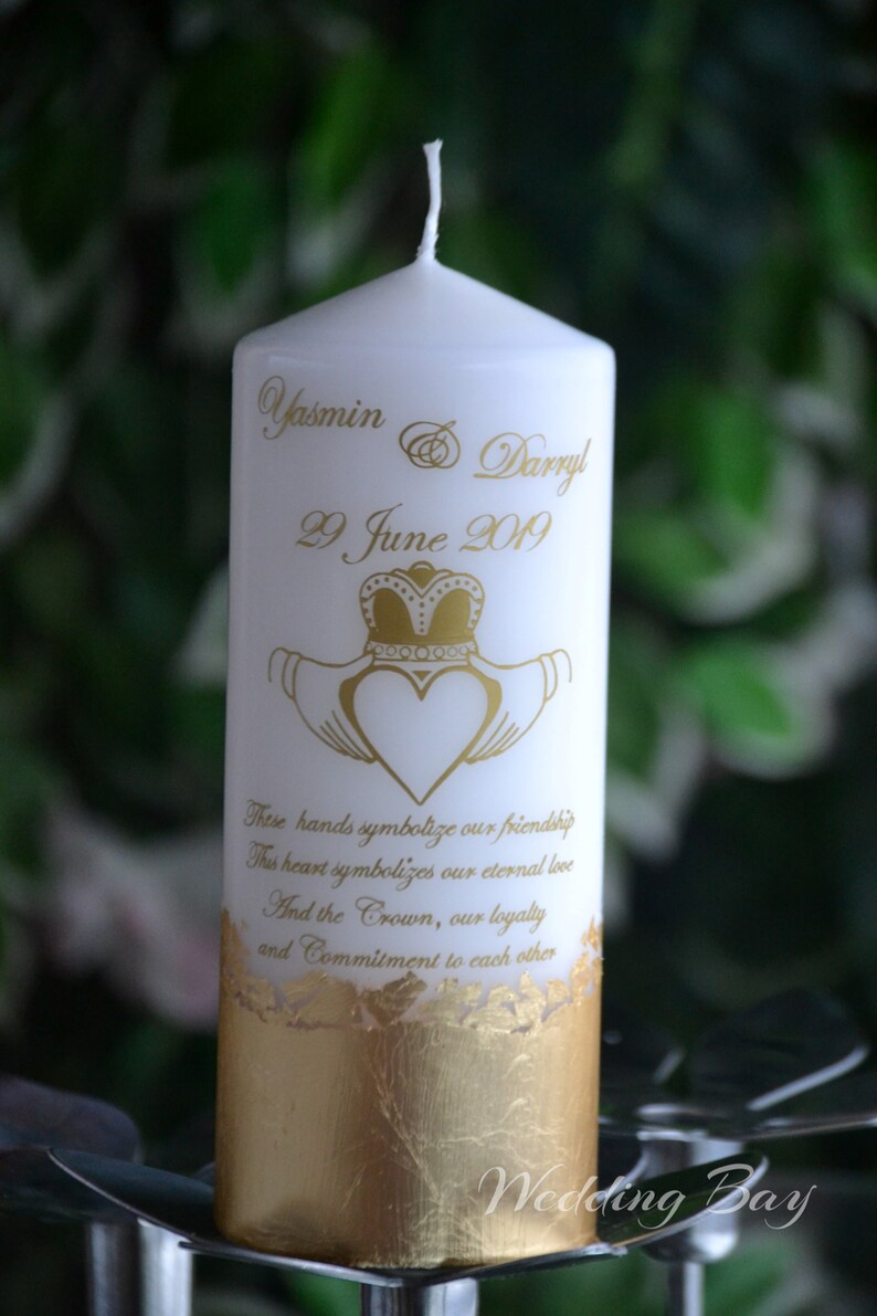 Claddagh Ring Candle Set Irish Wedding Candle Set With Hands Etsy