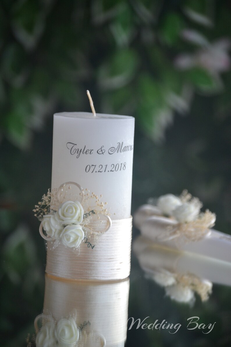 Unity Candle Set Custom Unity Candle Rope Decoration Candle Etsy