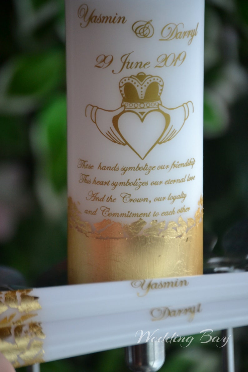 Claddagh Ring Candle Set Irish Wedding Candle Set With Hands Etsy