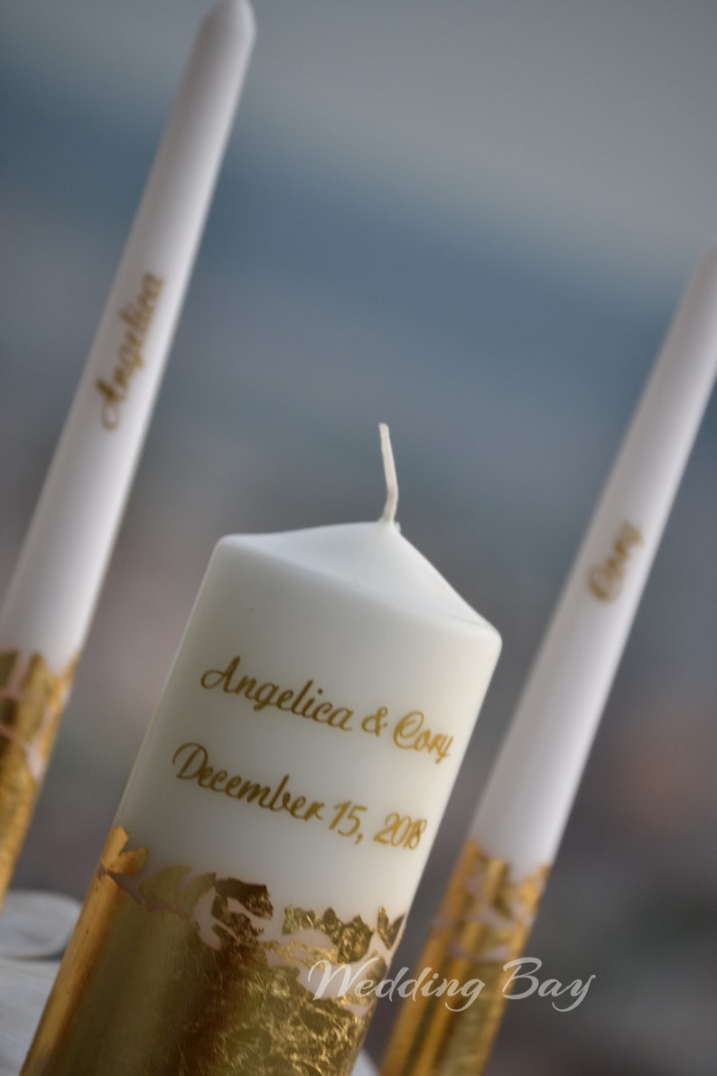 Gold Unity Candles for Wedding Unity Ceremony Candle Set Etsy