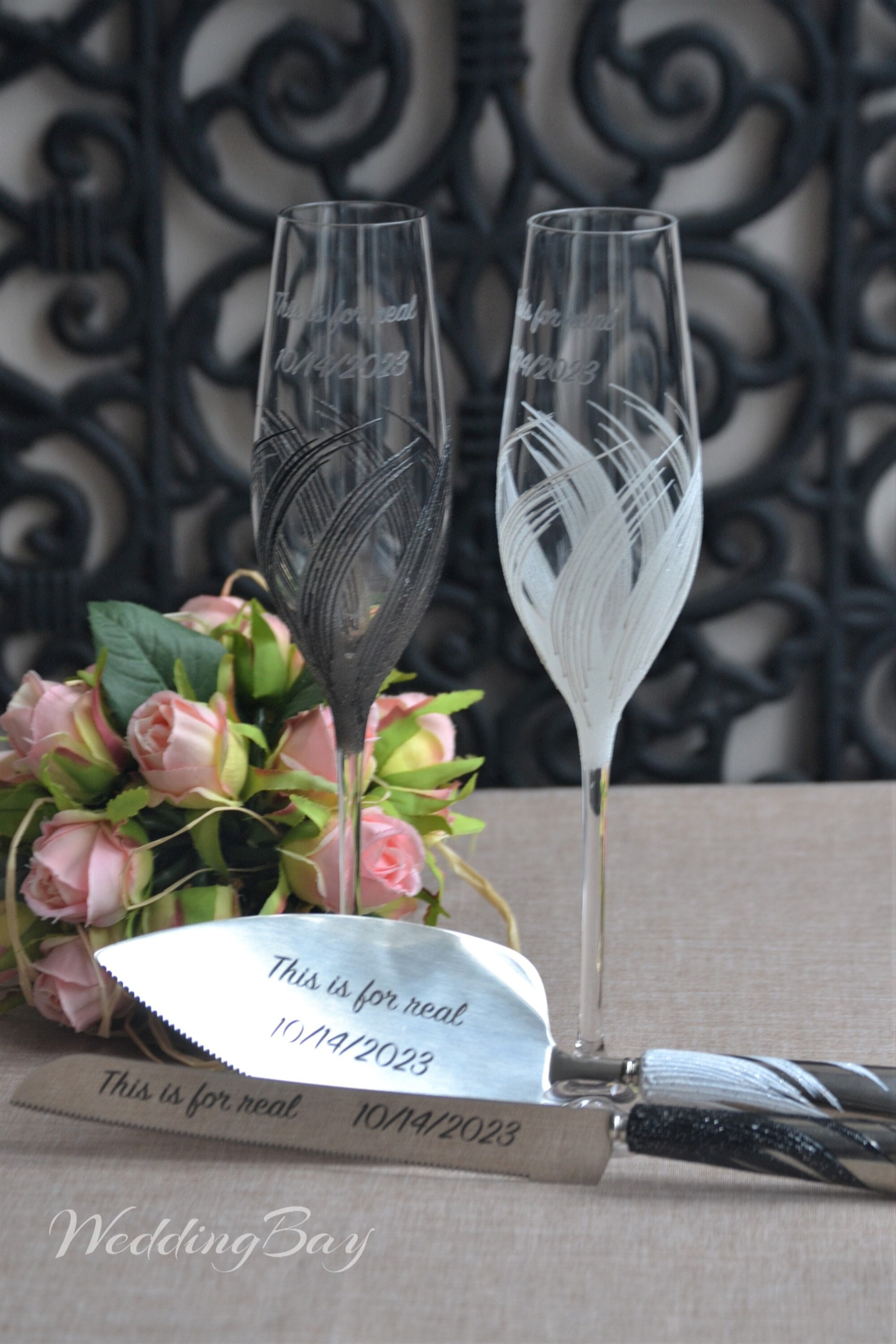 Copas Brindis Boda Juego De Copas De Boda Para Novios Y Novios, Servidor  Cosas Para Boda, image size:2000x3000