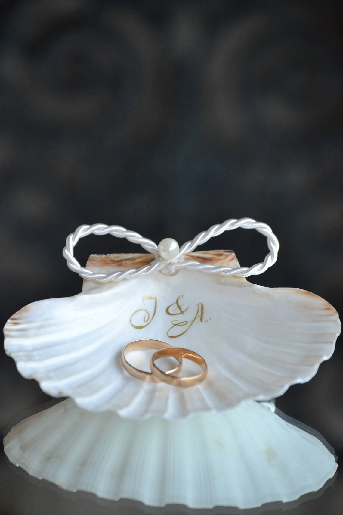 Seashell Ring Holder Personalized Beach Wedding Ring Holder Etsy