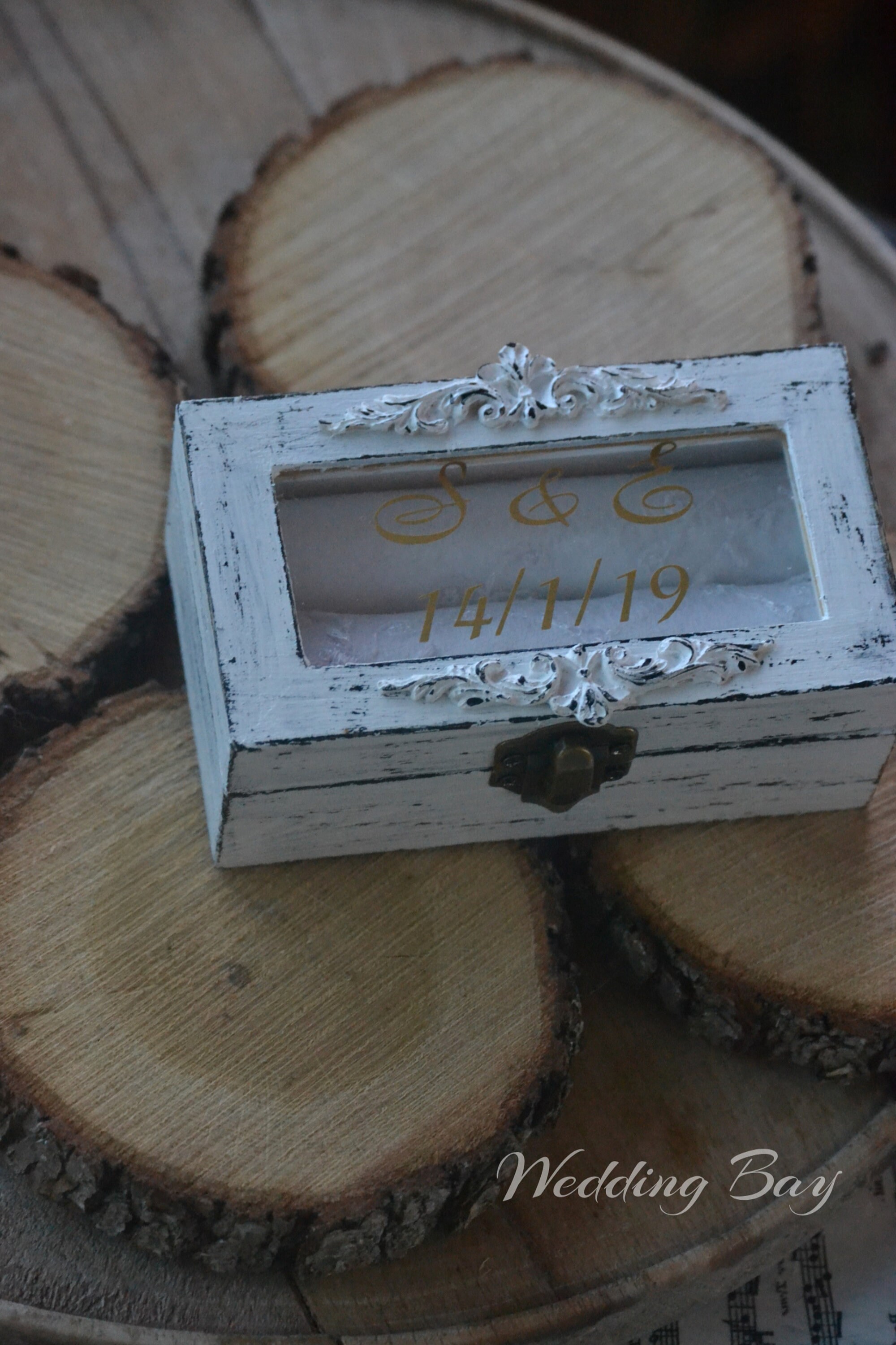 Vintage Ring Holder for wedding Personalized Rustic Ring Etsy