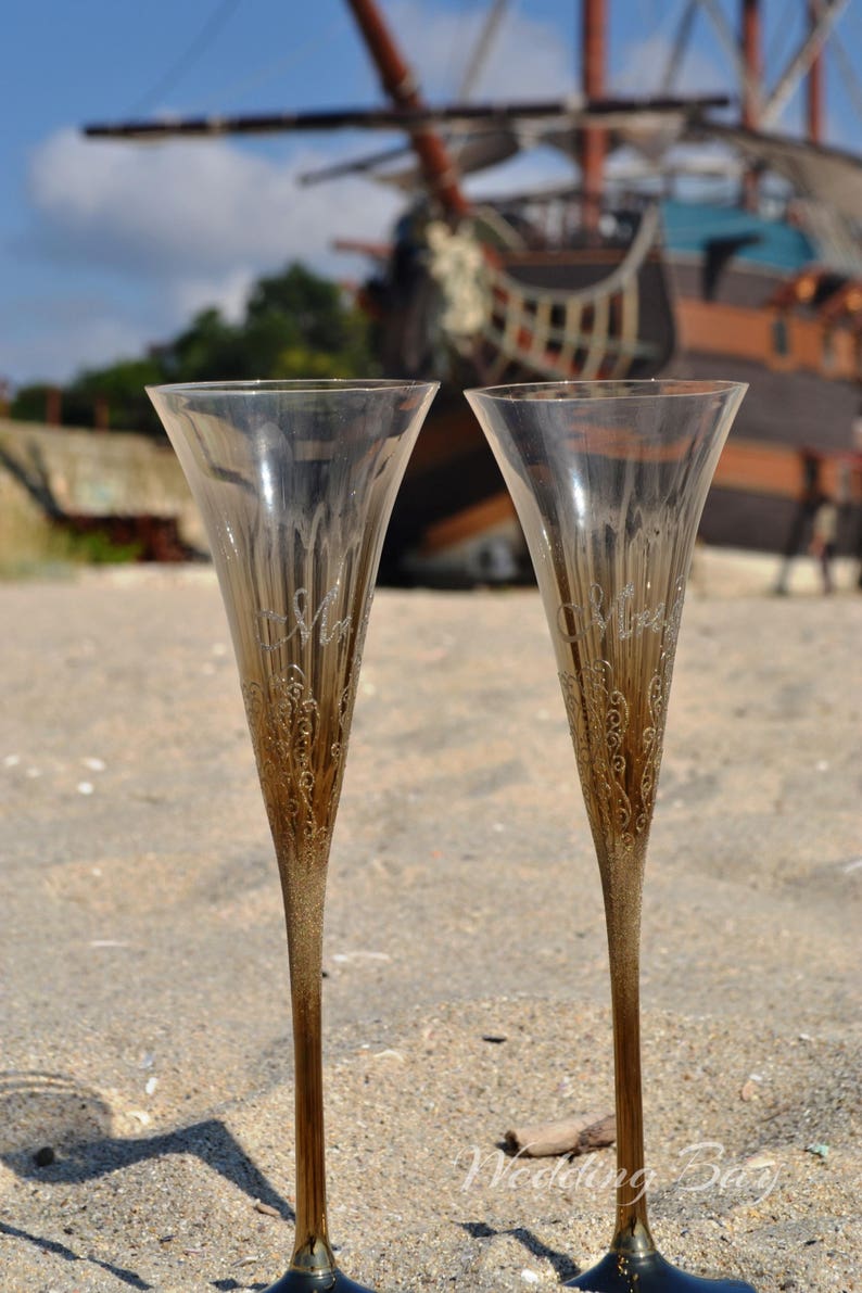 Wedding Flutes Set-Gold-061 main image 1