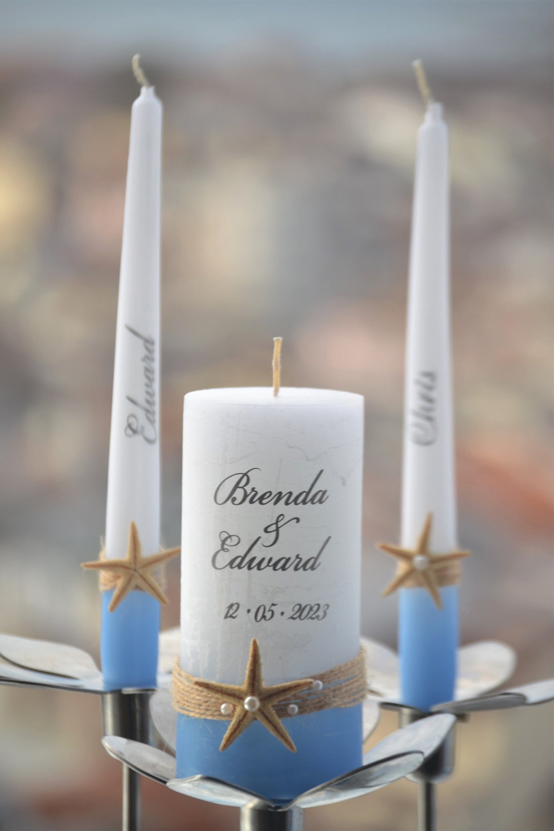 Beach Unity Candle Set for Wedding Candle Set for Beach Etsy