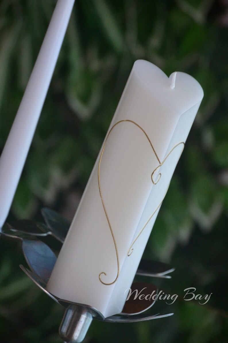 Unity Candle Set Heart Unity Candle Wedding Candles Etsy Canada
