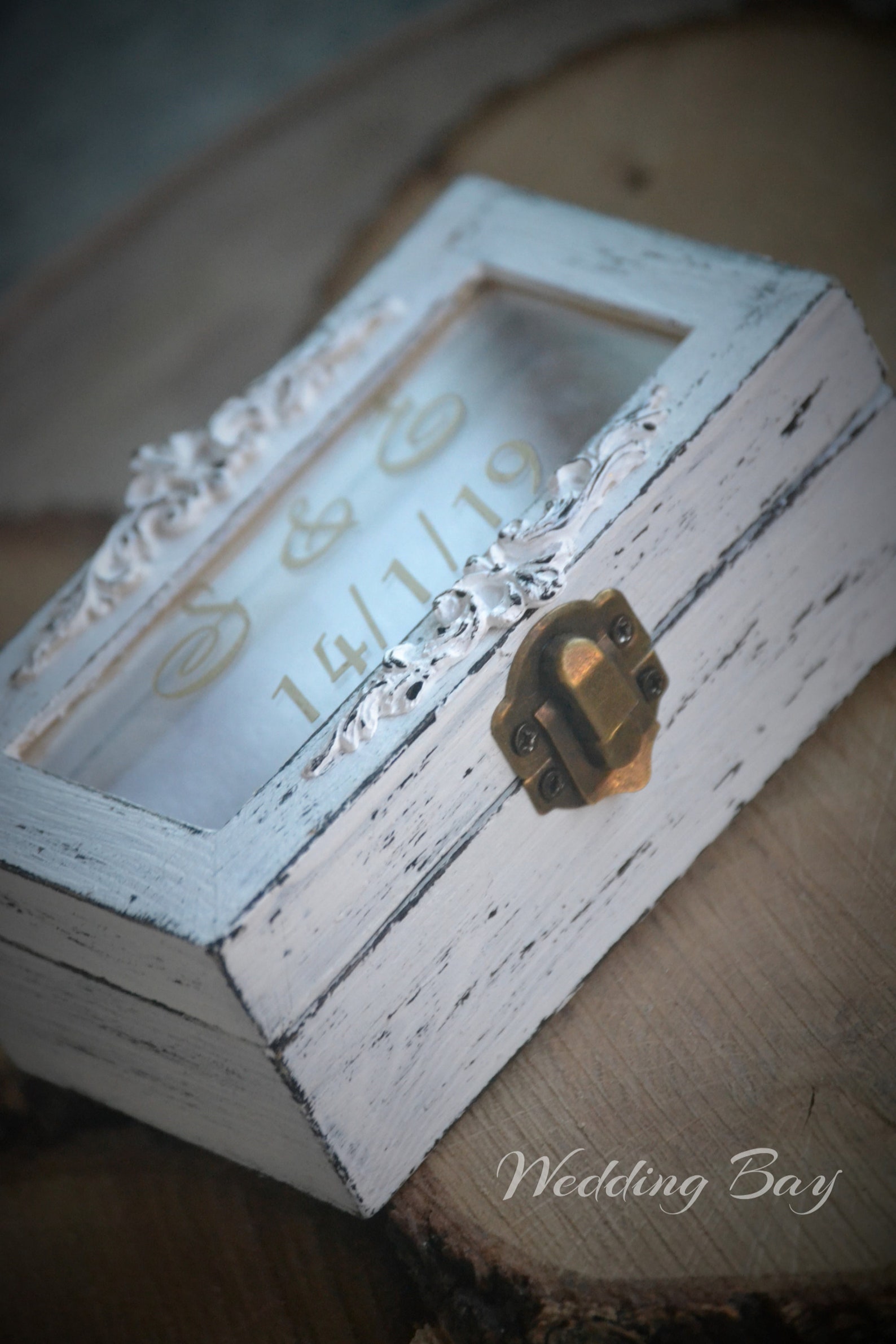 Vintage Ring Holder for wedding Personalized Rustic Ring Etsy