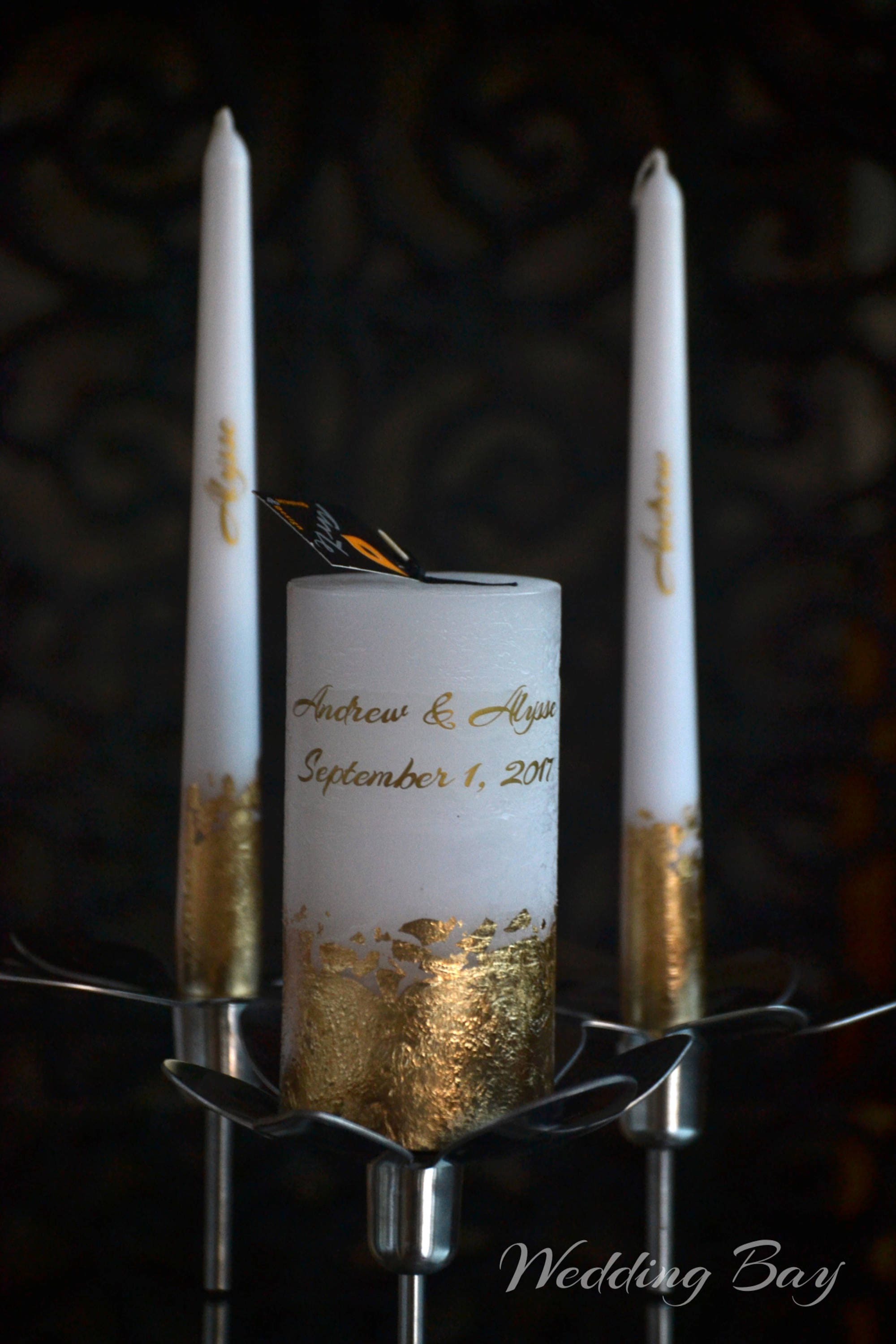 Gold Unity Candles for Wedding Unity Ceremony Candle set Etsy