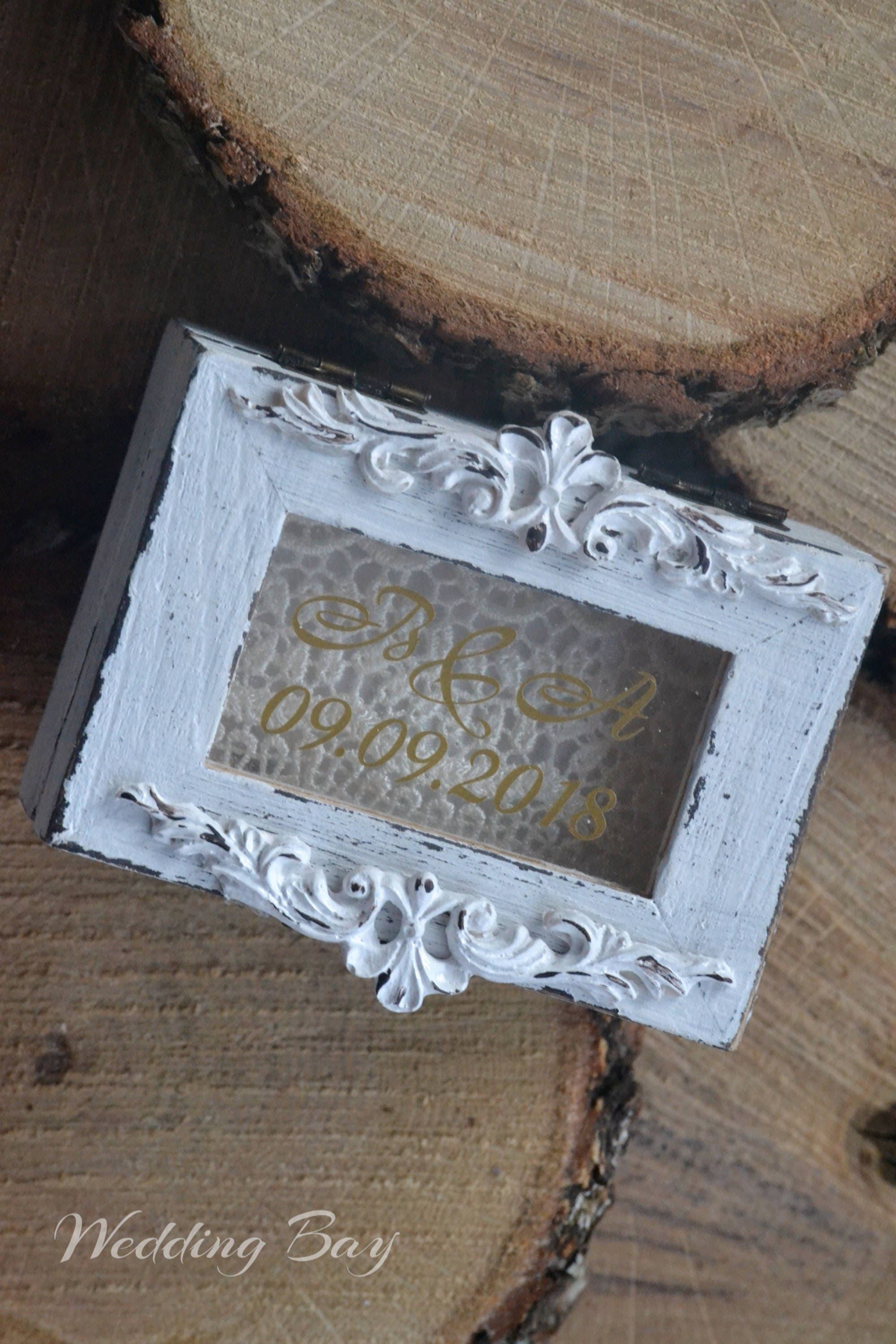 Vintage Ring Holder for wedding Personalized Rustic Ring Etsy