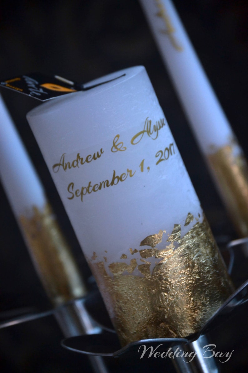 Gold Unity Candles for Wedding Unity Ceremony Candle Set Etsy