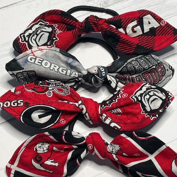 UGA Hair Ties Accessories Top Knot Bow