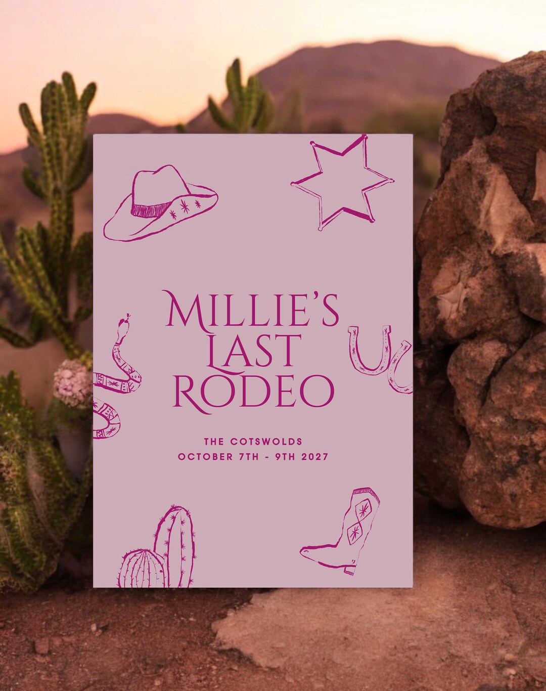 Editable Last Rodeo Hen Party Welcome Sign - Canva Template - Instant ...