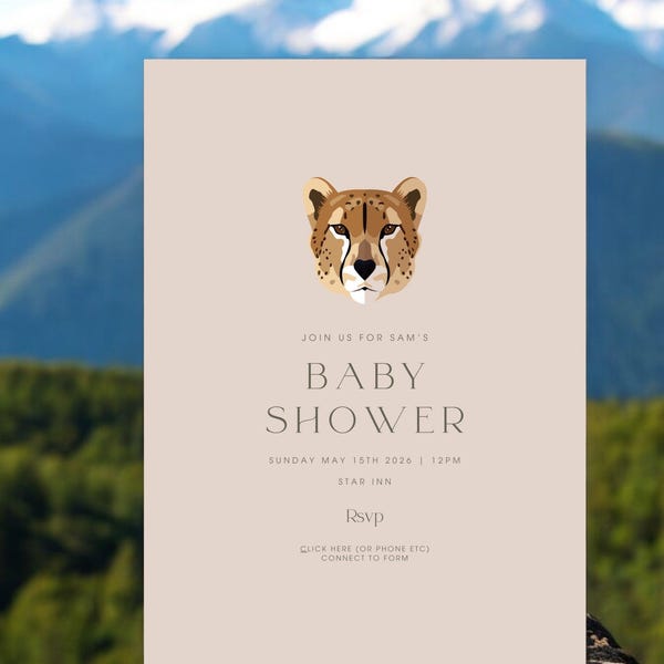 Cheetah Baby Shower - Etsy