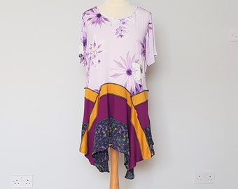 Plus size handmade clothes, Patchwork dress, Handmade tunic, Boho upcycled clothing, Lagenlook tunic, Womens clothing, Bohemian dress plus,