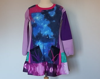 Tie dye clothes for women, Tie dye tunic tops, Rainbow clothing, Upcycled clothing for woman, Womens fall shirts, Galaxy clothes, Fleece top