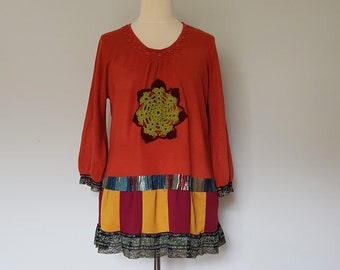 Women's tunics plus, Womens fall clothing, Upcycled sweater tunic, Recycle clothing for women, Upcycle clothes for woman, Bohemian sweaters,