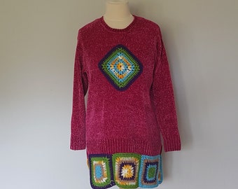 Pink sweater for woman, Oversized chunky sweater, oversized chunky jumper, Upcycled sweaters, Sweater dress women, Boho plus size clothing,