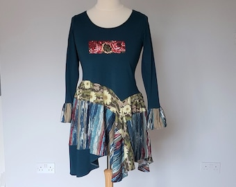 Dresses for women, Womens tunics for leggings, Women's dresses, Spring clothing, Lagenlook dress, Asymmetrical tunic, Patchwork dress, Boho