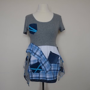 Tops for women Upcycled clothing for women Hippie clothes Upcycled tunic Upcycled clothes Womens clothing Boho clothing women Cotton tshit