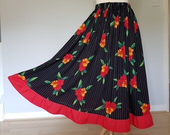Mexican skirt women Floral skirts for women Boho maxi skirt Ruffle skirt Summer boho skirt Bohemian skirts Plus size clothing Hippie clothes