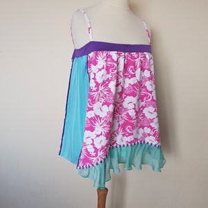 Ropa de talla grande Ropa de mujer Boho Fuera de la parte superior de los hombros Ropa reciclada Ropa de playa Patchwork Tops de túnica boho de talla grande Tops de playa