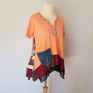 Womens clothing, Upcycled tops for women, Plus size clothes, Upcycled tunic plus size, Boho clothing, Recycle bohemian clothes, Lagenlook tu