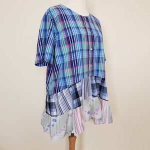 Plus size cotton dress Summer plus size dress for women Upcycled plus size tunic Women&#39;s clothing plus size Bohemian shirt dress cotton Boho