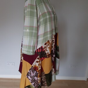 Fall upcycled tunic, Plus size clothing 2x, Upcycle clothing, Plus size boho dress, Autunm clothes, Womens clothing, Upcycled womens tops image 6