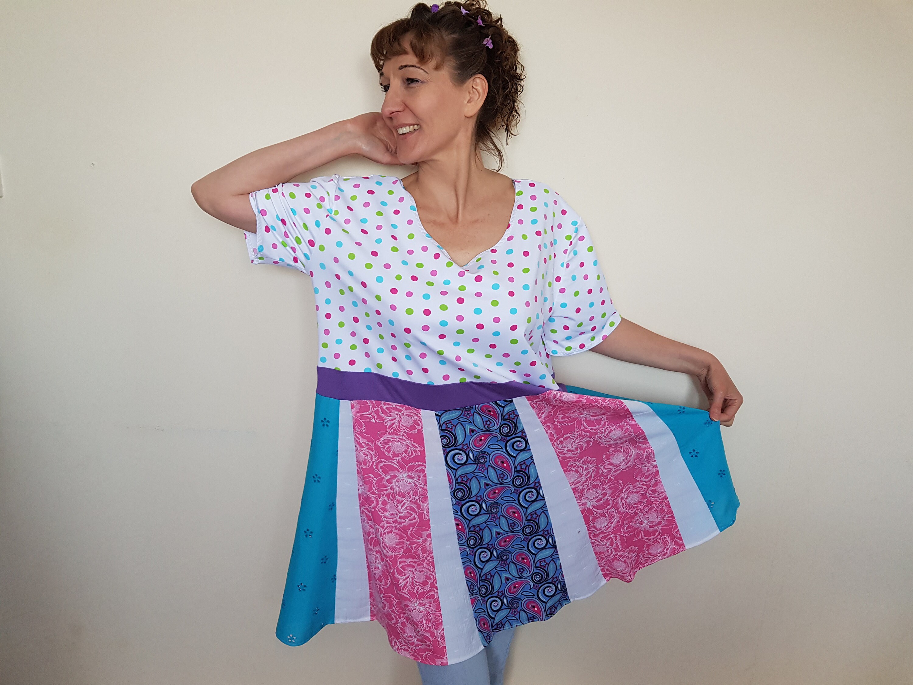 Image of Plus Size Clothing Upcycled Shirts Dress Recycled Clothes Altered Tunic Top Bohemian Hippie